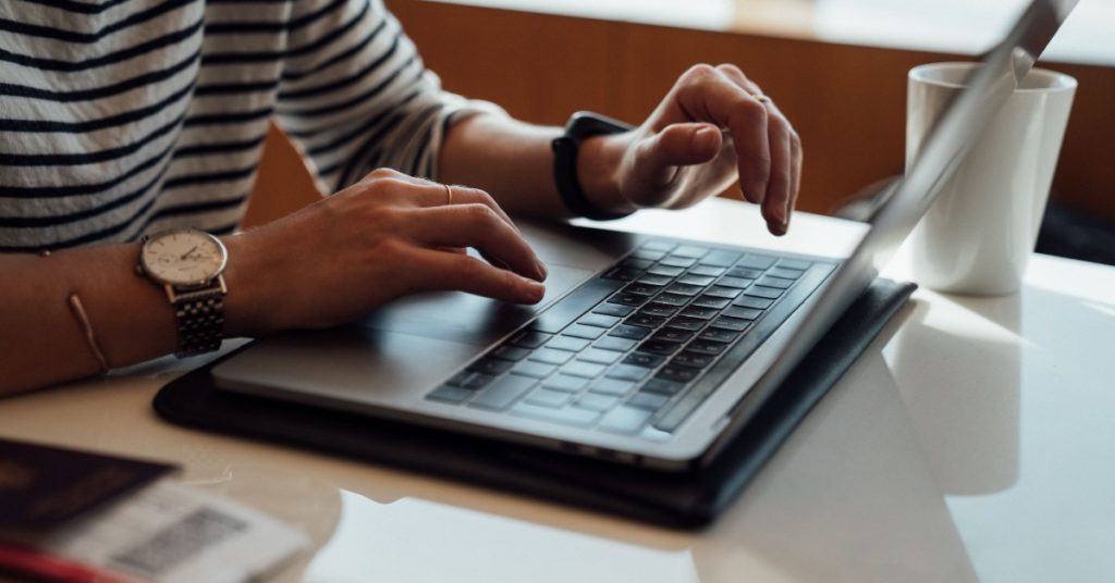 person working on a laptop